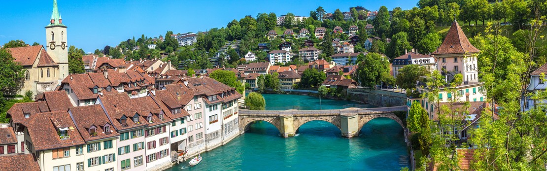 Foto der Stadthäuser an der Aare in Bern in der Region Bern